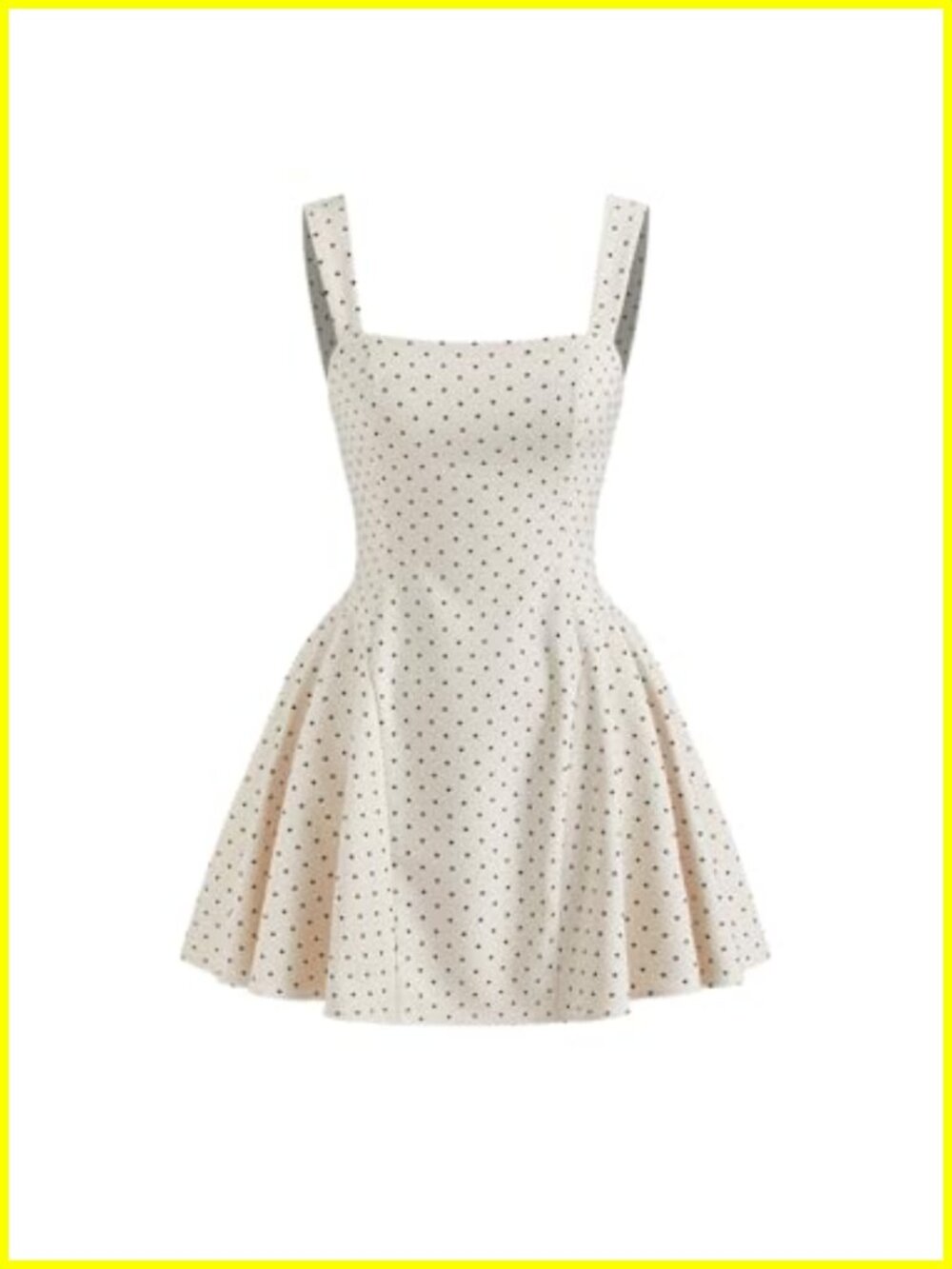 Sleeveless Polka Dot Mini Dress Square Neck Date Night Out